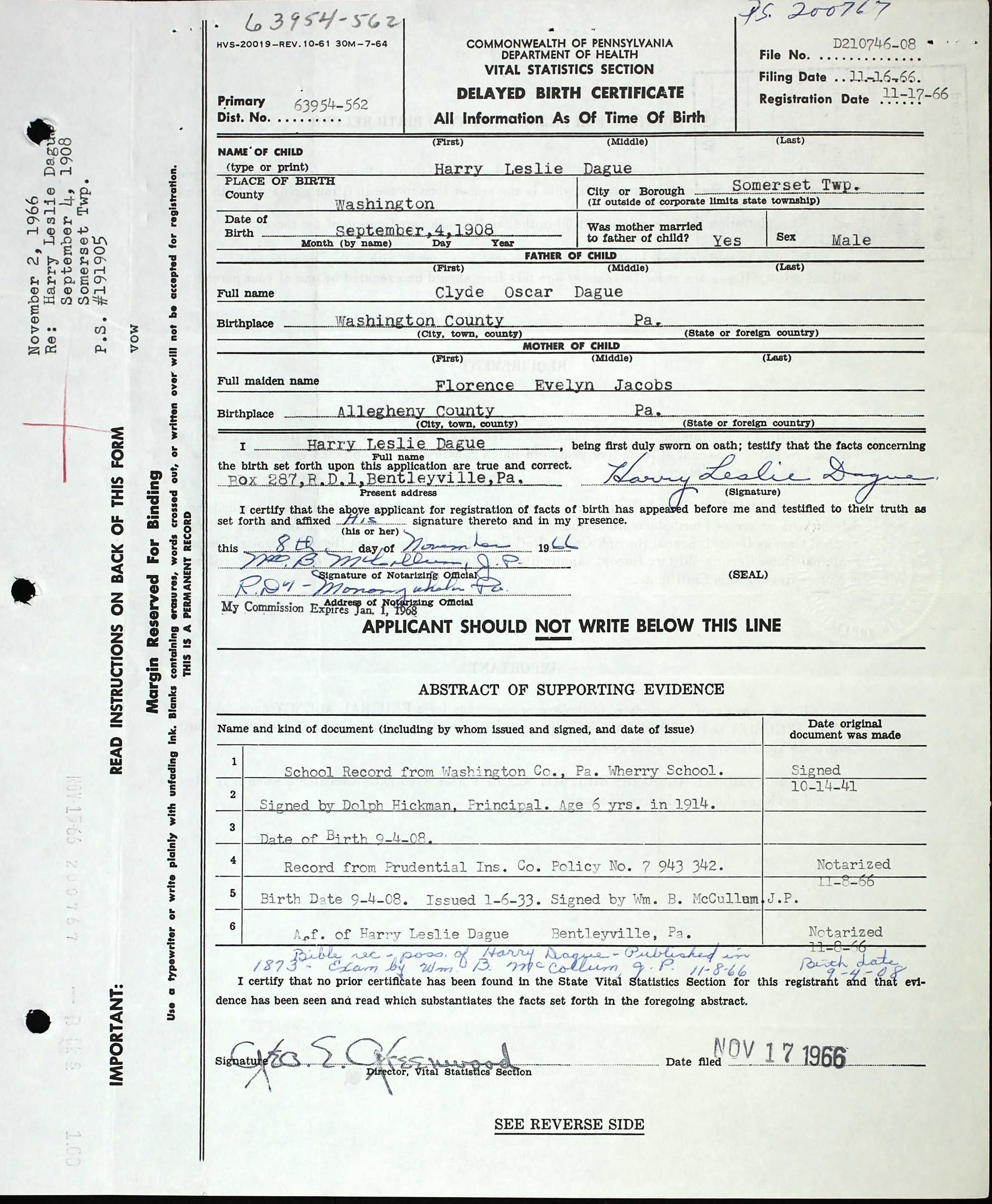 birth certificate